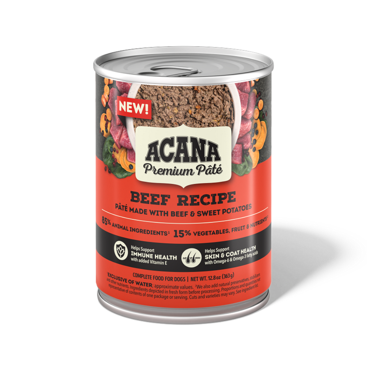 Acana Premium Pâté, Beef Recipe, Wet Dog Food, 12.8-oz, Case of 12