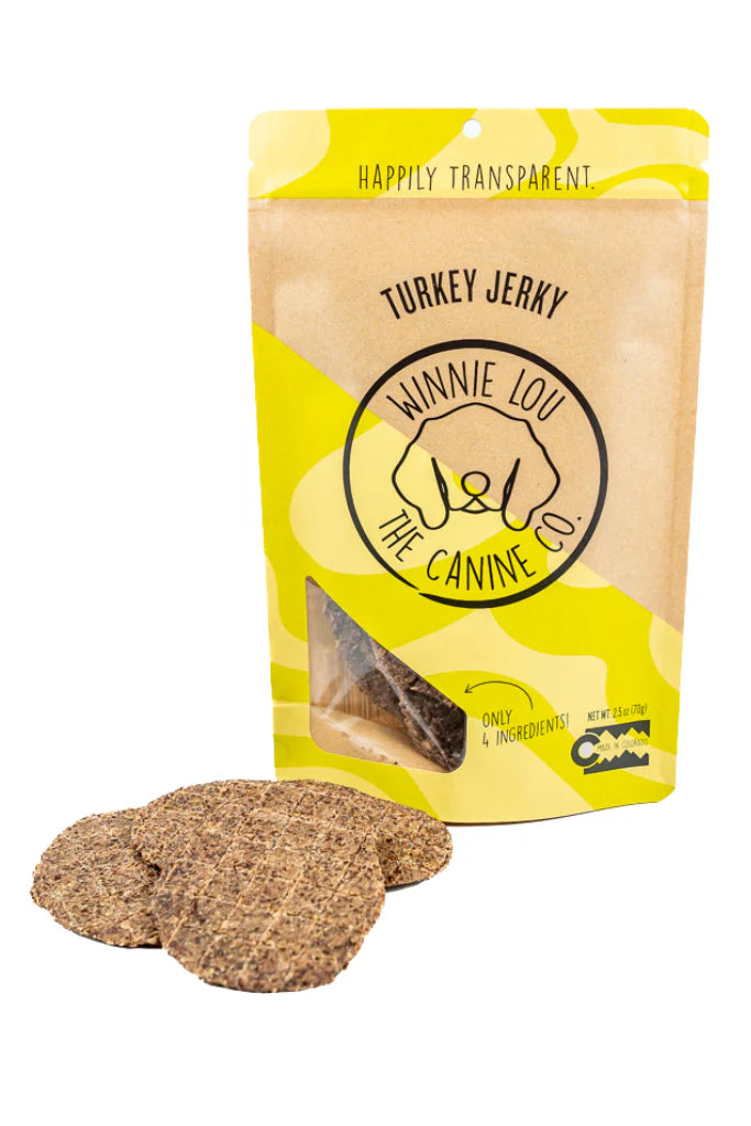 Winnie Lou Turkey Jerky, Dog Treat, 2.5-oz Bag