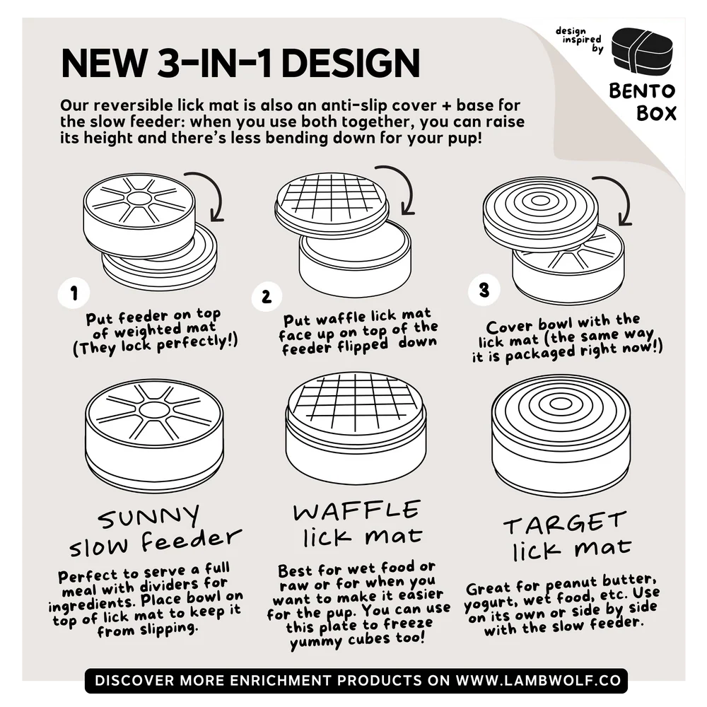 Lambwolf Collective 3 in 1 Bento Bowl For Dogs