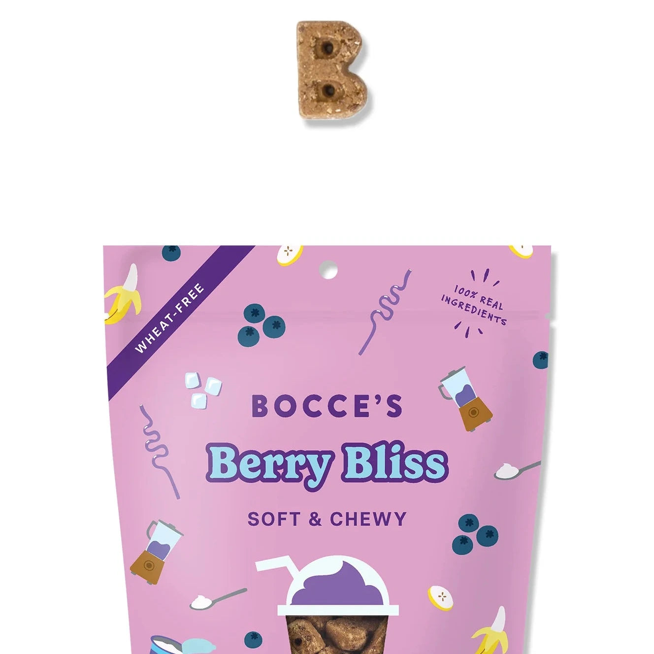 Bocce's Bakery Berry Bliss Smoothie Soft & Chewy, Dog Treats, 6-oz Bag