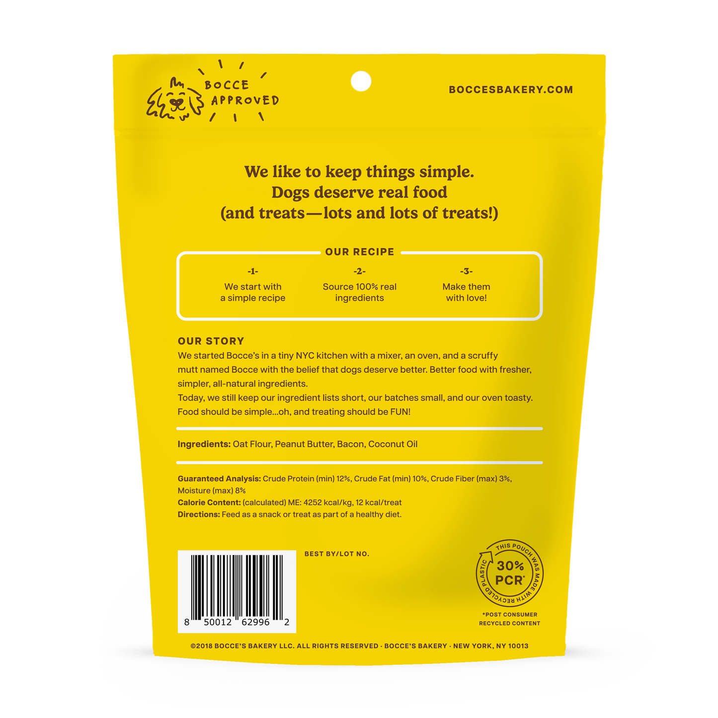 Bocce's Bakery Bac N Nutty Biscuits 5-oz, Dog Treat