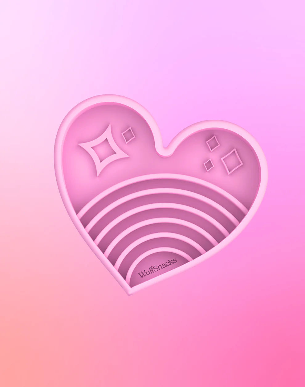 WulfSnacks Pink Heart Slo Bowl, Slow Feeder for Pets