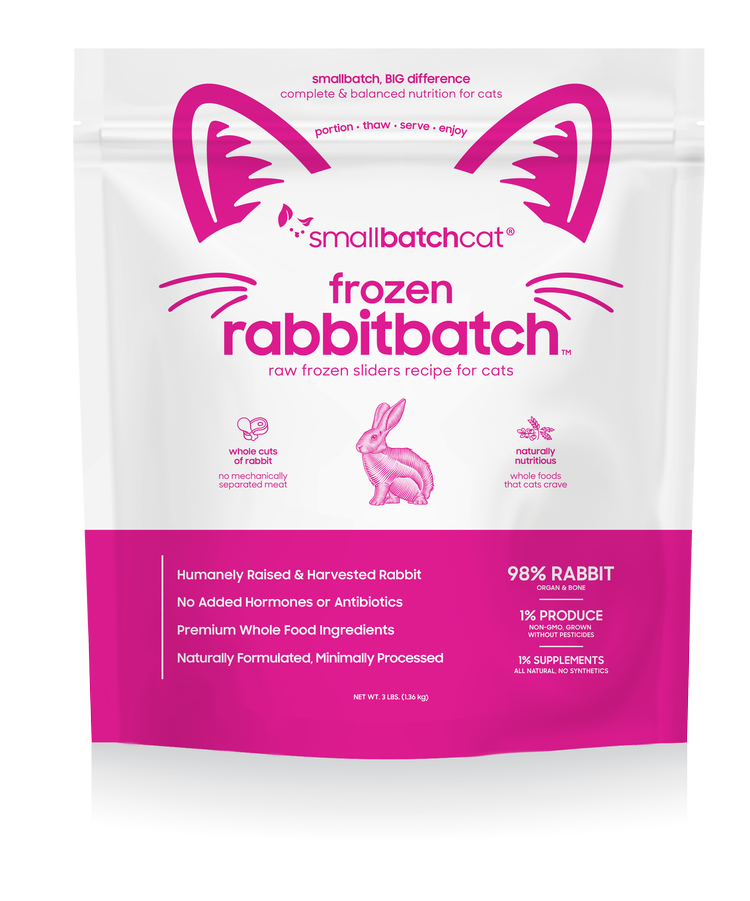 Smallbatch Frozen Raw Cat Food, Rabbitbatch Sliders, 3-lb Bag