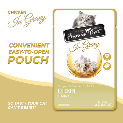 Fussie Cat Chicken In Gravy 2.47-oz Pouch, Wet Cat Food