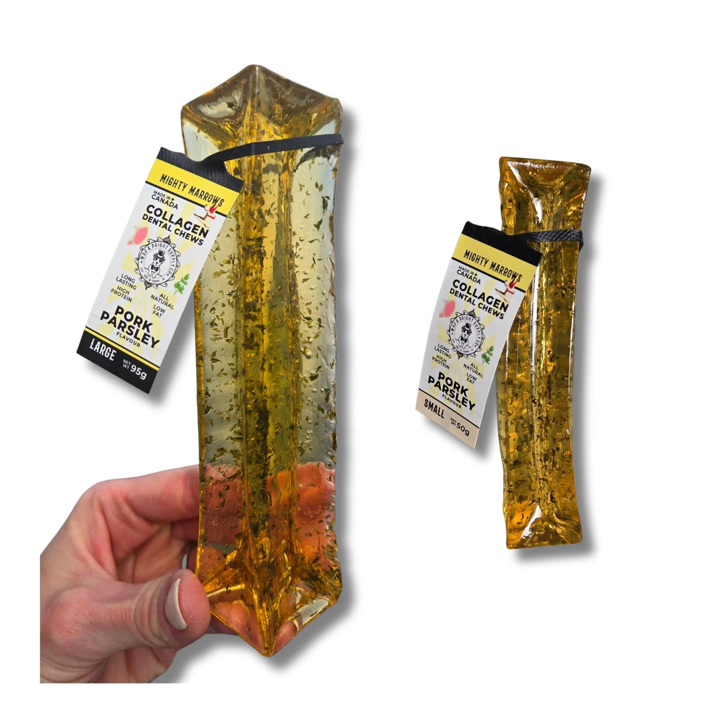 Wag & Bright Mighty Marrows | Collagen Dental Dog Chews, Pork & Parsley Flavor