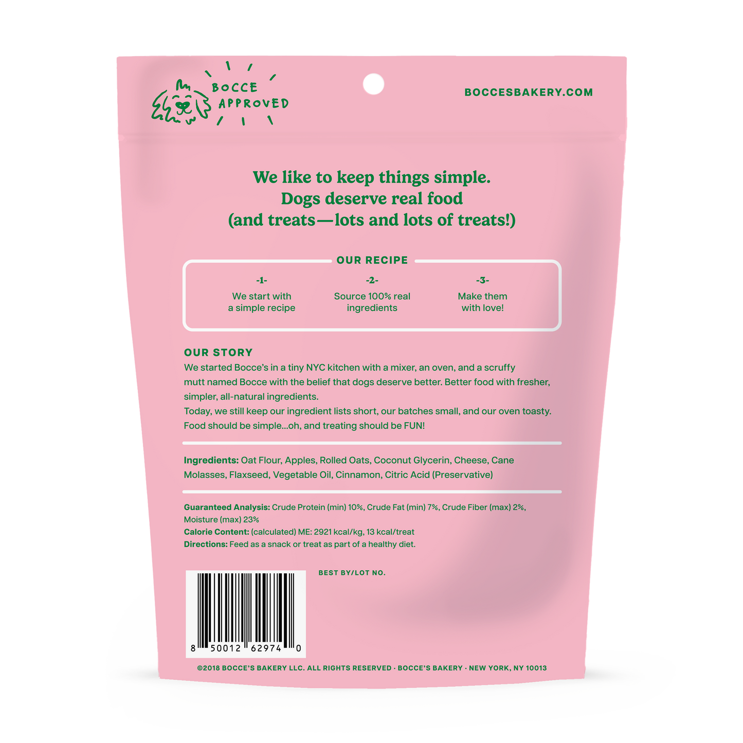 Bocce's Bakery Fireside Apple Pie Soft & Chewy 6-oz, Dog Treat