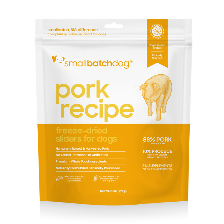 Smallbatch Freeze-Dried Raw Dog Food, Porkbatch 14-oz Bag