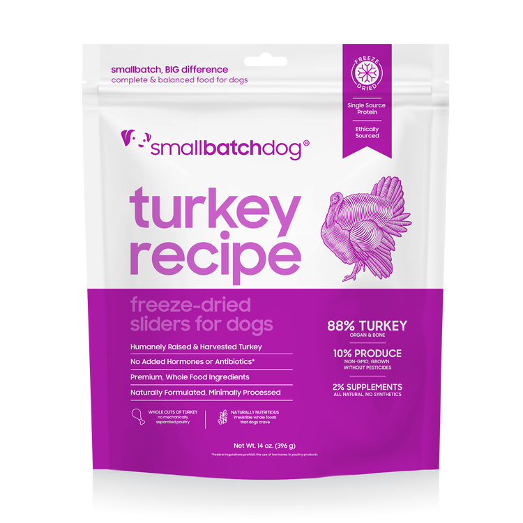 Smallbatch Freeze-Dried Turkeybatch Sliders 14-oz, Freeze-Dried Dog Food