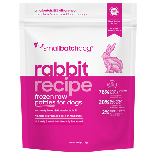 Smallbatch Frozen Raw Dog Food, Rabbitbatch