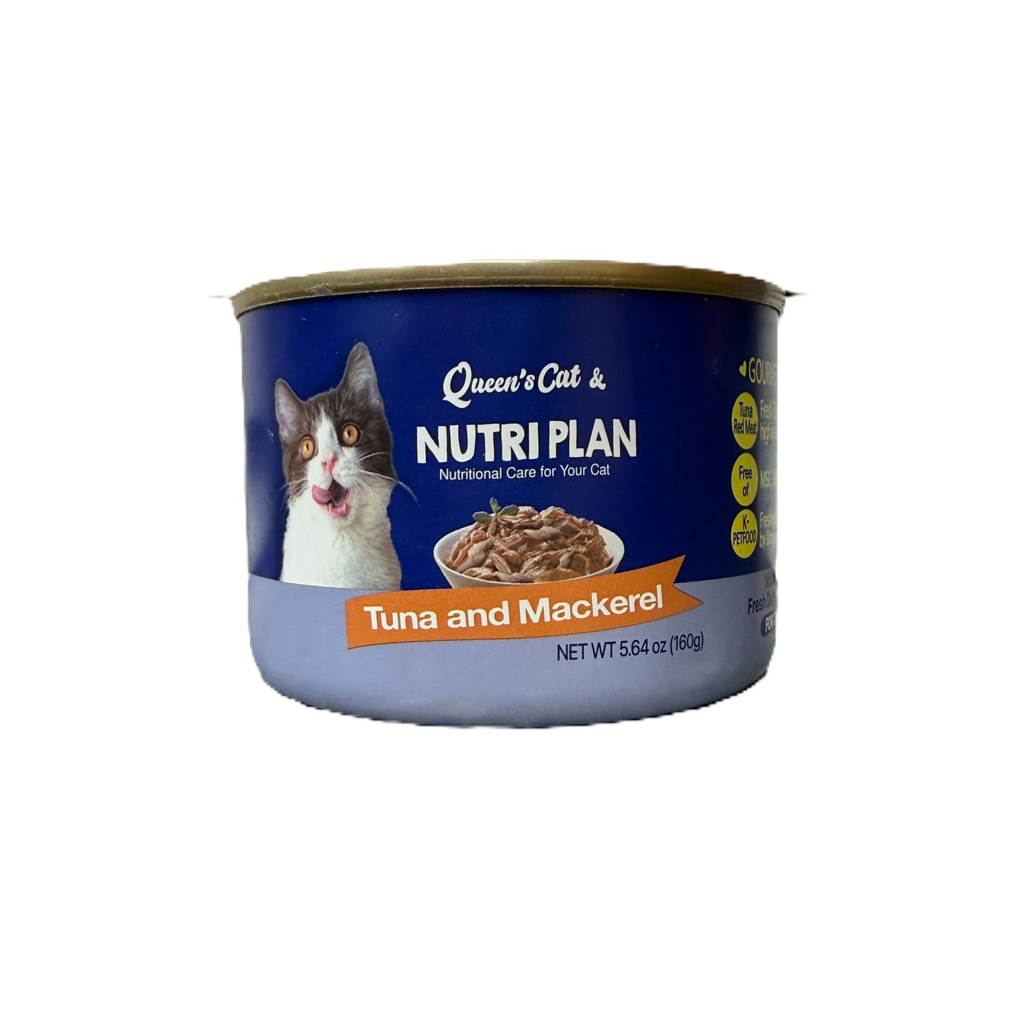 Queen's Cat Nutri Plan Tuna & Mackerel Recipe, Wet Cat Food Topper, 5.64oz Case of 24