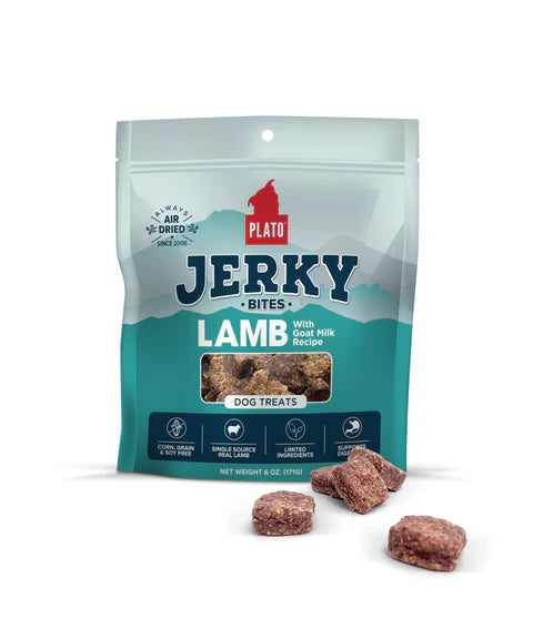 Plato Lamb With Goat Milk Jerky Bites, Dog Treat, 6-oz Bag