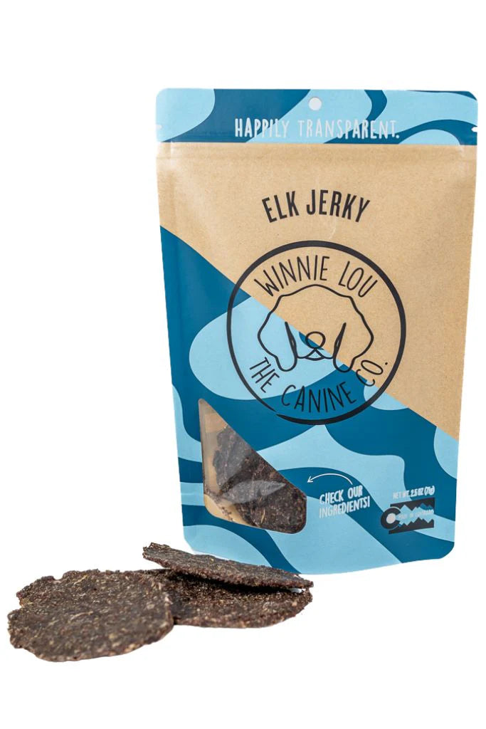 Winnie Lou Elk Jerky, Dog Treat, 2.5-oz Bag