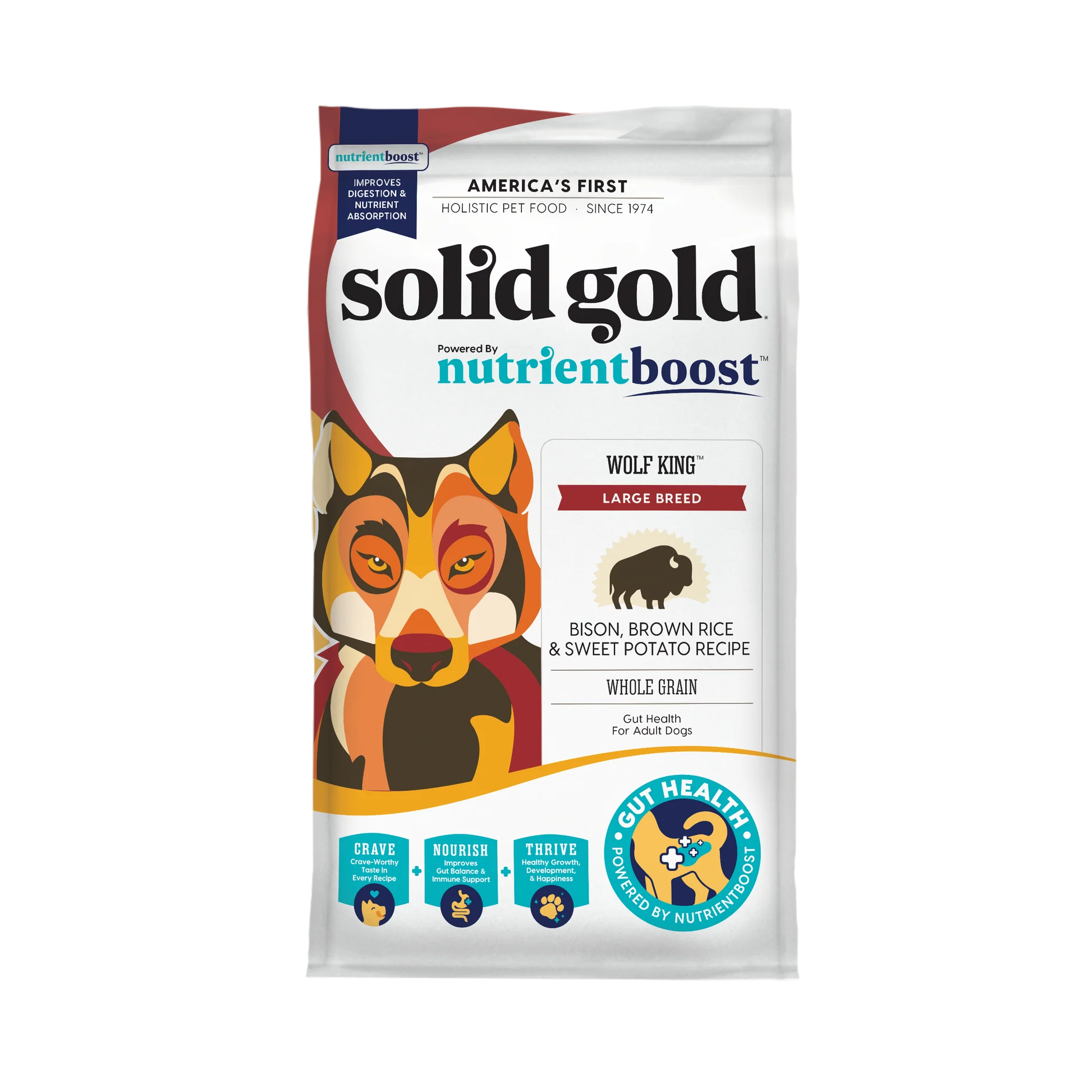 Solid Gold Nutrientboost Wolf King Dry Dog Food 22 lb Bag