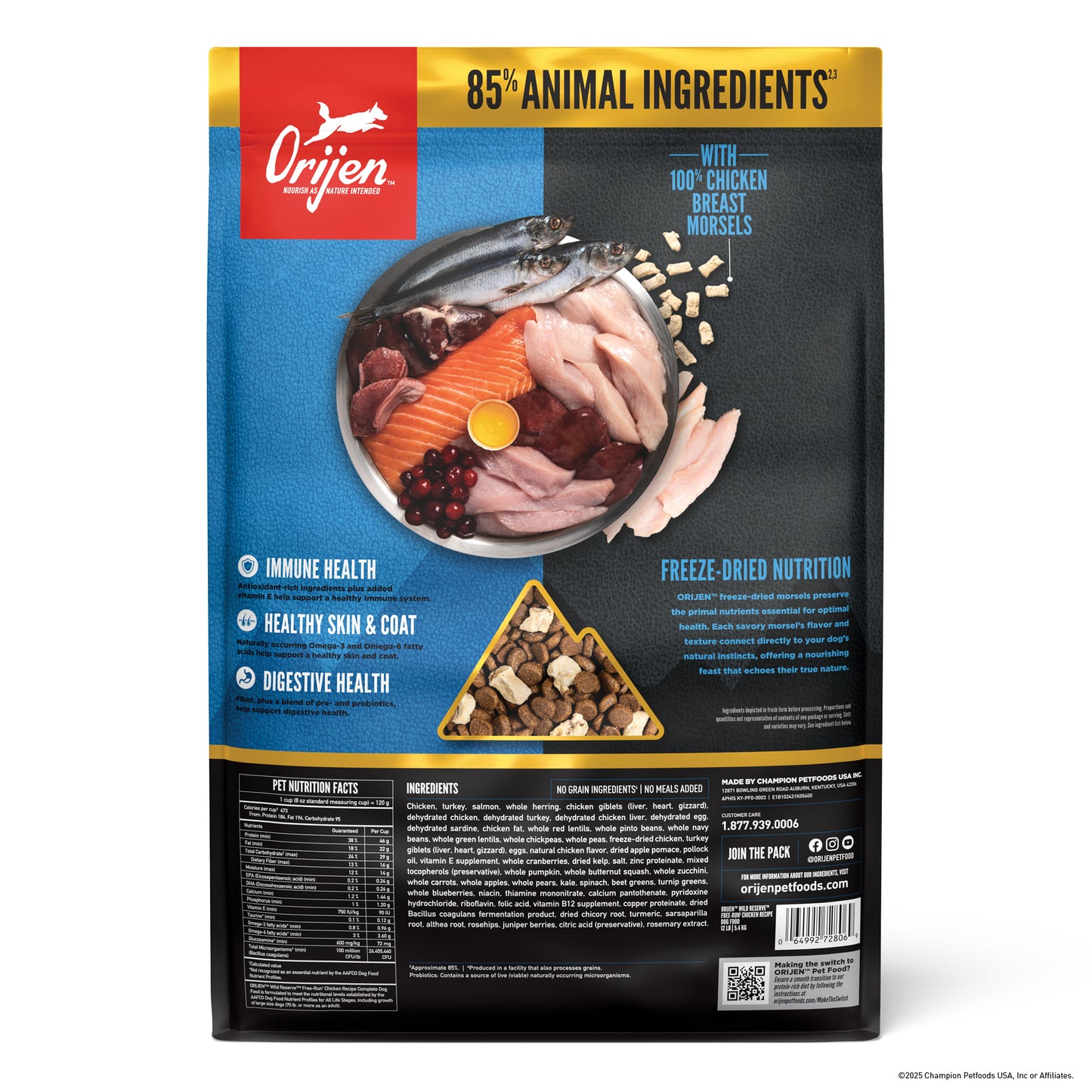Orijen Wild Reserve Free-Run Chicken Recipe, Dry Dog Food