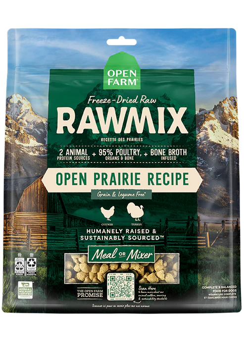 Open Farm RawMix Open Prairie Freeze Dried Raw Recipe, Dog Food, 13.5-oz Bag