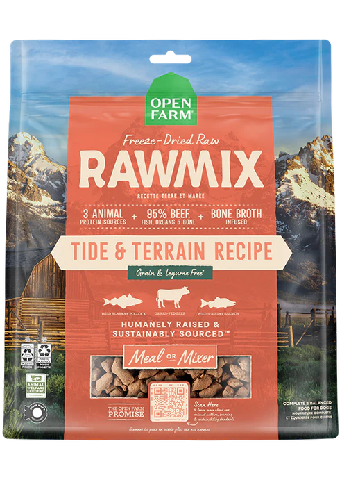 Open Farm RawMix Tide & Terrain Freeze Dried Raw Recipe, Dog Food, 13.5-oz Bag