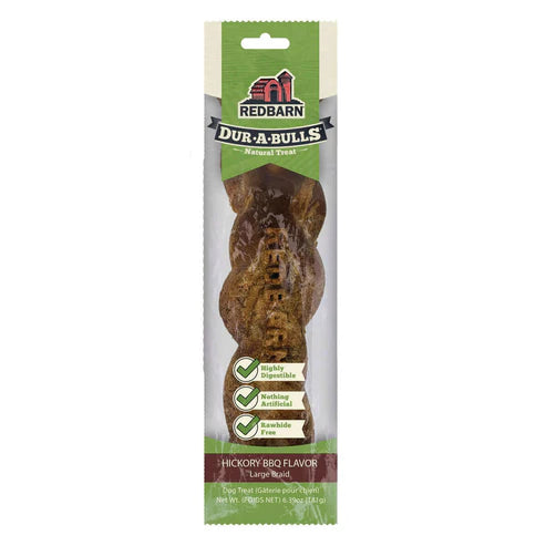 Redbarn Dur-A-Bulls® Large Braid BBQ, Dental Chew