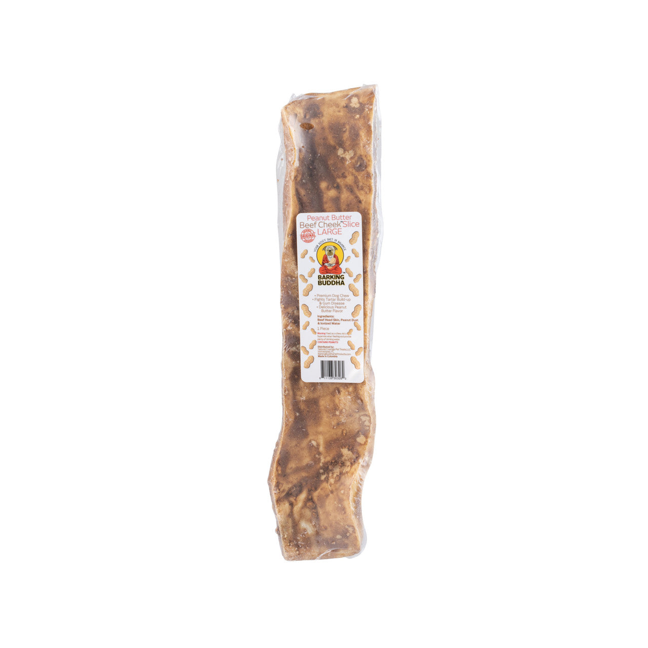 Barking Buddha Beef Cheek™ Slice Peanut Butter, Dog Chew