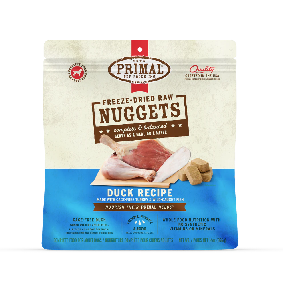 Primal Freeze-Dried Raw Nuggets Duck Recipe, Dog Food
