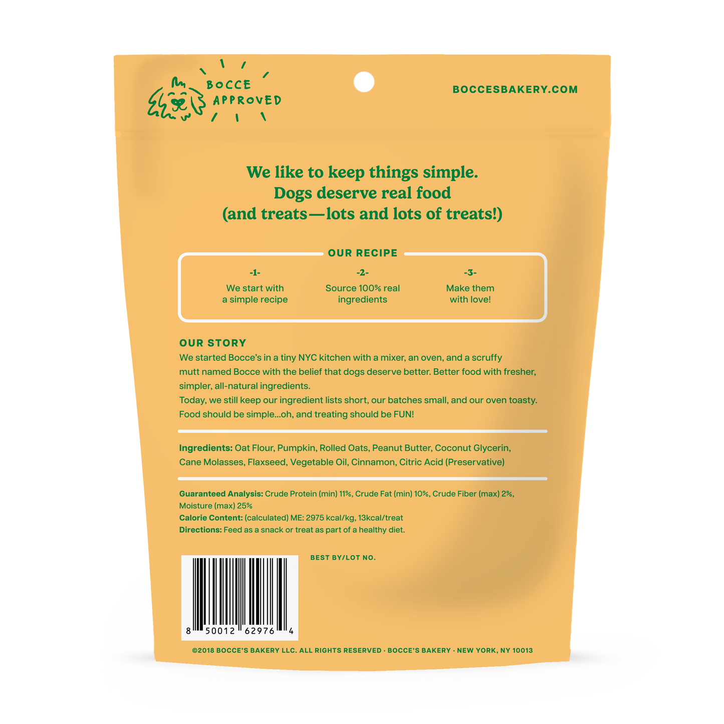 Bocce's Bakery Pumpk'n Spice Soft & Chewy 6-oz, Dog Treat