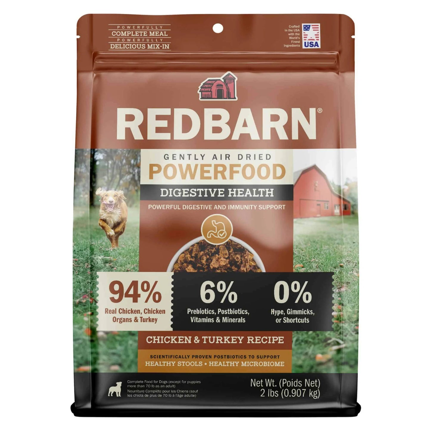Redbarn Gut Health And Digestion Chicken & Turkey Recipe 2-lb, Air-Dried Dog Food