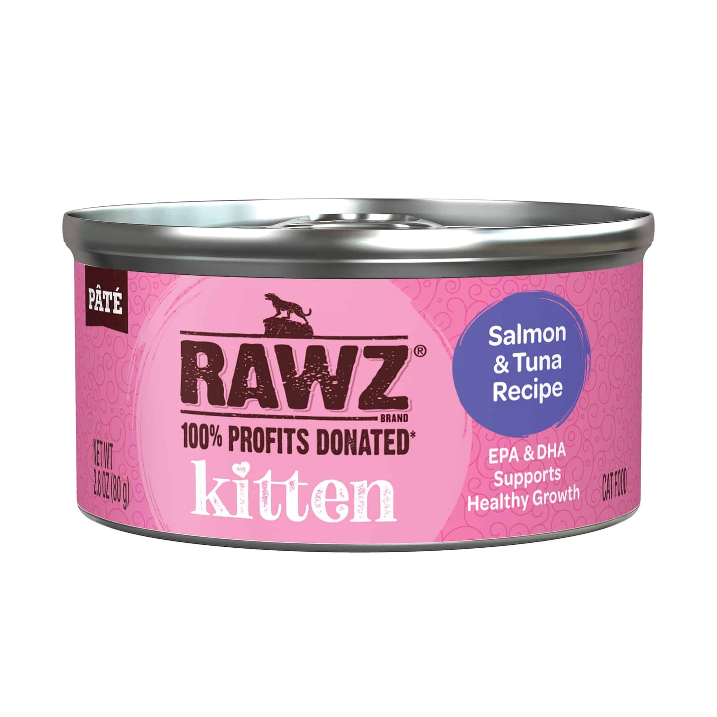 RAWZ Kitten Salmon and Tuna Recipe, Wet Cat Food, 2.8-oz Case of 18