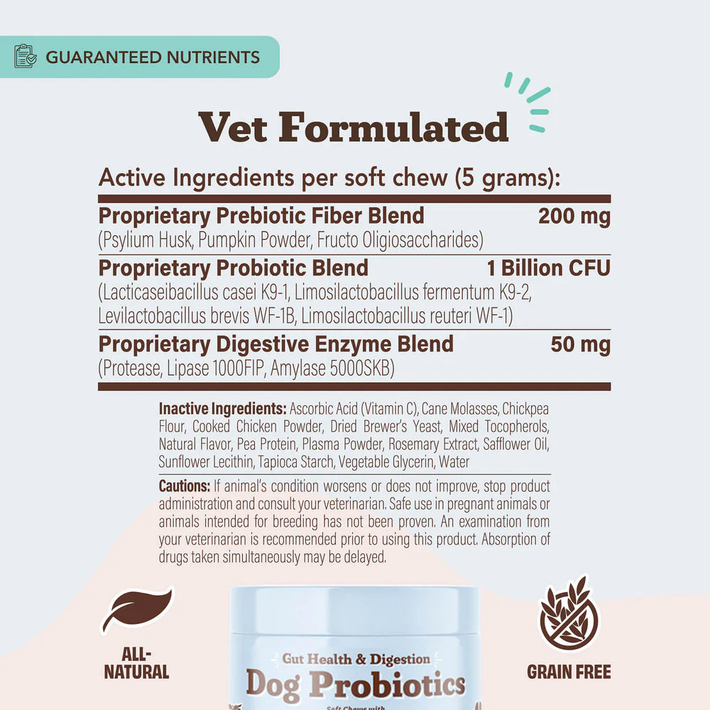 Natural Dog Company Dog Probiotics 45-Count, Dog Supplement
