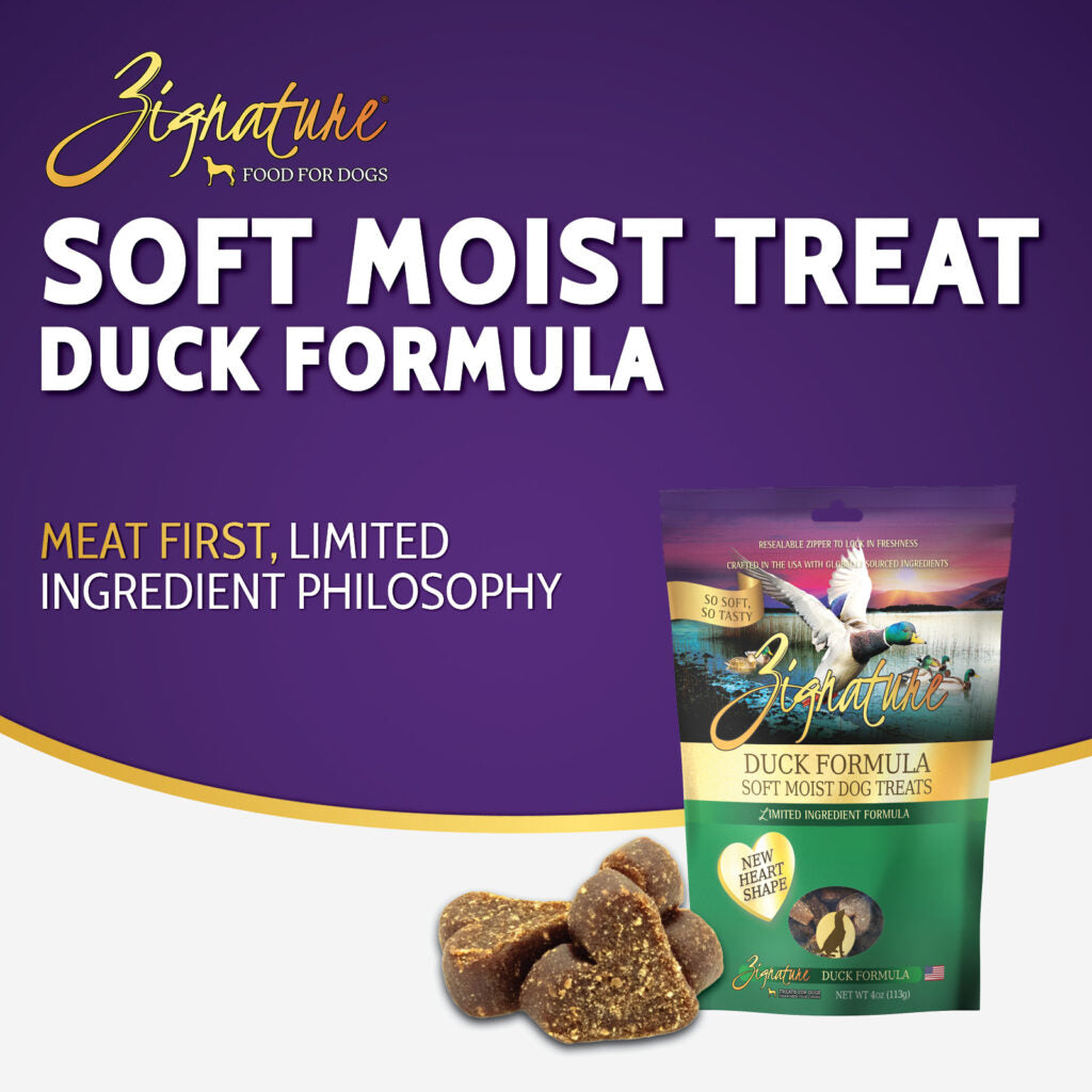 Zignature Soft Moist Treats Duck Formula 4-oz, Dog Treat