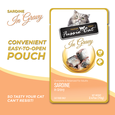 Fussie Cat Sardine In Gravy 2.47-oz Pouch, Wet Cat Food