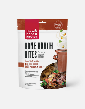The Honest Kitchen Beef Bone Broth Bites With Sweet Potato, Dog Treat, 8-oz Bag