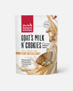 The Honest Kitchen Peanut Butter & Honey Goat's Milk N' Cookies, Dog Treat, 8-oz Bag