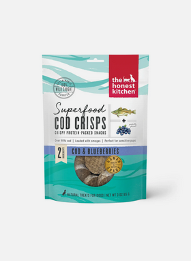 The Honest Kitchen Superfood Cod Crisp - Blueberry, Dog Treat, 3-oz Bag