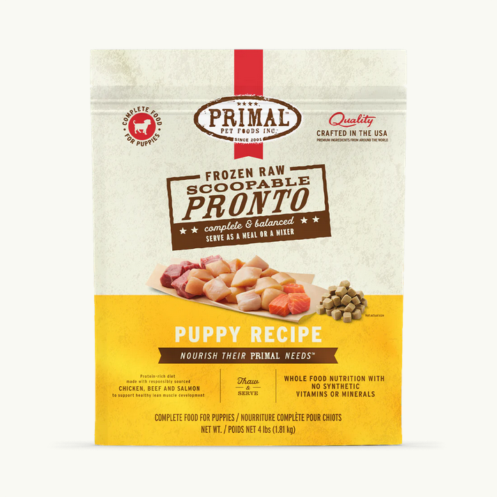 Primal Pronto Puppy, Frozen Raw Dog Food, 4-lb Bag
