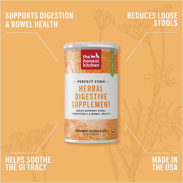 The Honest Kitchen Perfect Form Herbal Digestive Supplement Powder, 3.2-oz Can