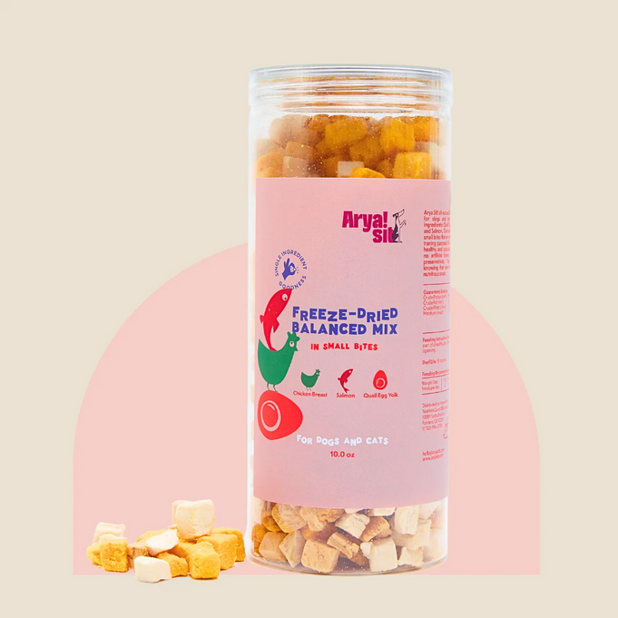 Arya Sit! Freeze-Dried Balanced Mix Dog & Cat Treat, 10-oz Jars