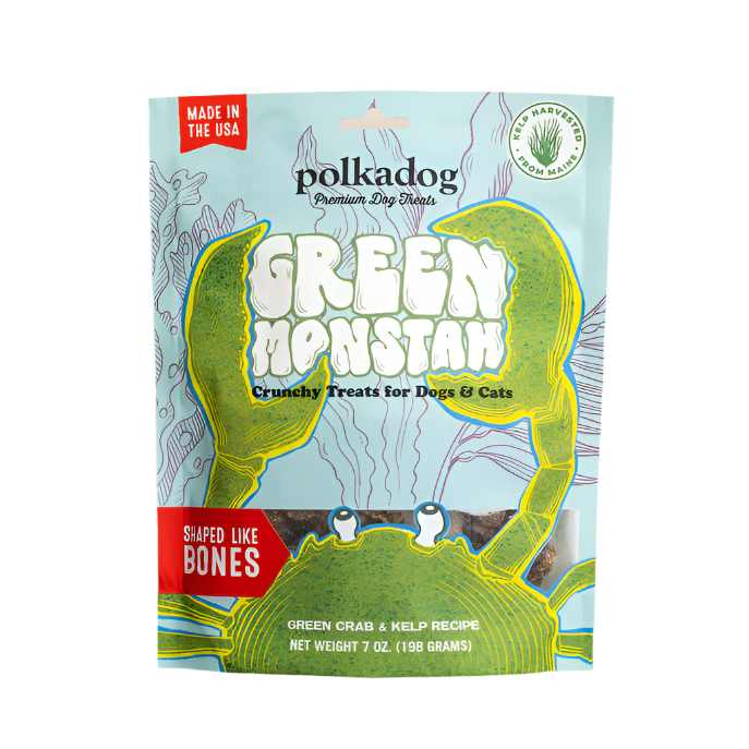 Polkadog Green Monstah Bones Dog Treat, 7-oz Bag