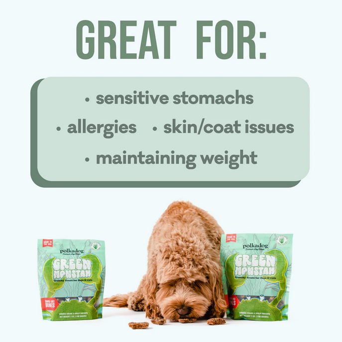Polkadog Green Monstah Bones Dog Treat, 7-oz Bag