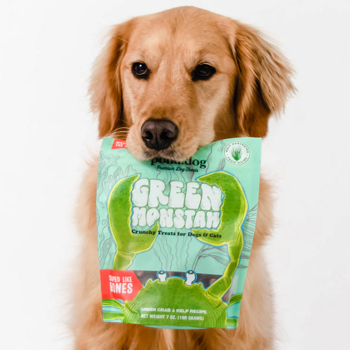 Polkadog Green Monstah Bones Dog Treat, 7-oz Bag