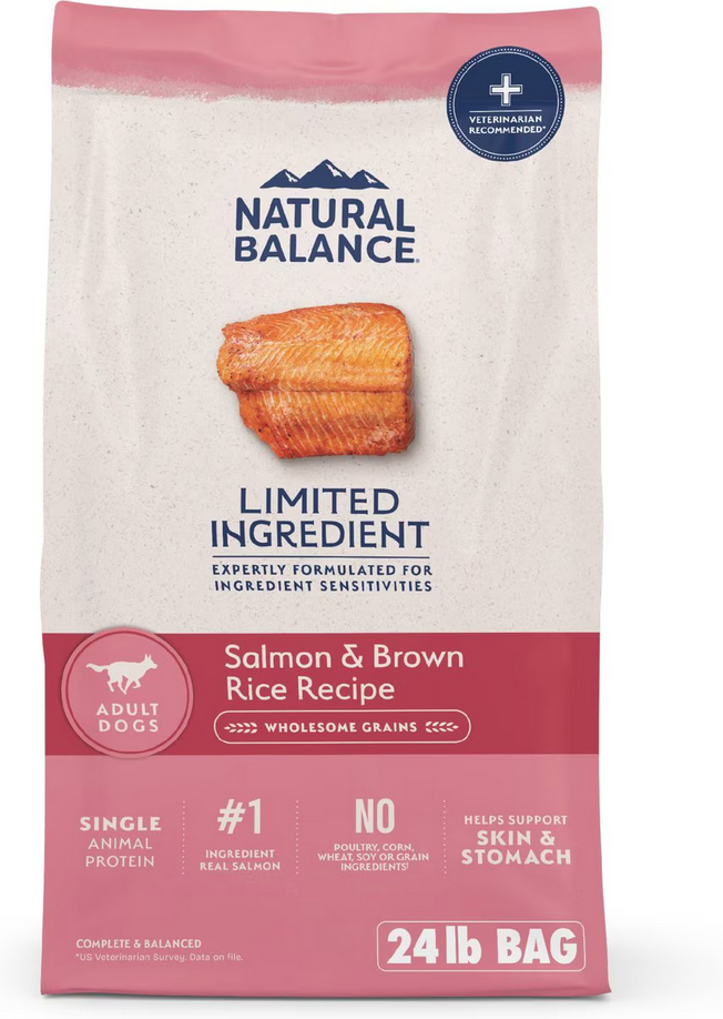 Natural Balance LID Salmon & Brown Rice Dry Dog Food, 24-lb Bag