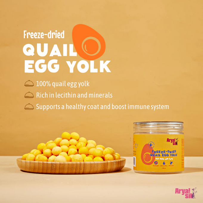 Arya Sit! Freeze-Dried Quail Egg Yolk, Dog & Cat Treat