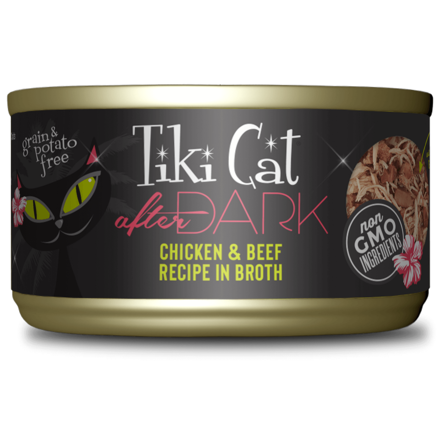 Tiki Cat After Dark Chicken & Beef Recipe in Broth, 2.8-oz Case of 12