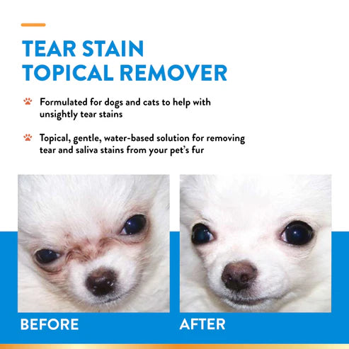 NaturVet Topical Tear Stain Remover For Dogs & Cats, 4-oz