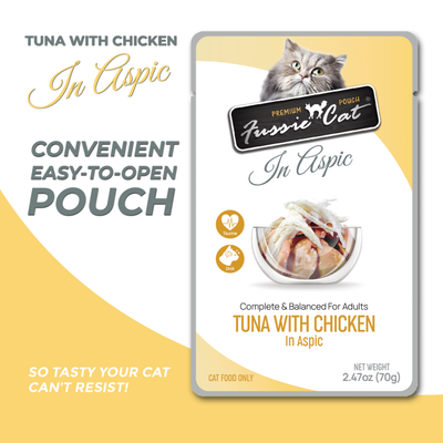 Fussie Cat Tuna With Chicken In Aspic 2.47-oz Pouch, Wet Cat Food