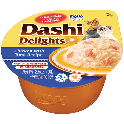 Inaba Dashi Delights Chicken with Tuna Recipe, Cat Food Toppper