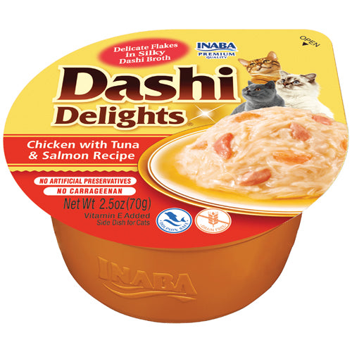 Inaba Dashi Delights Chicken with Tuna & Salmon Recipe, Cat Food Toppper