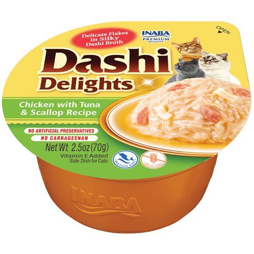 Inaba Dashi Delights Chicken with Tuna & Scallop Recipe, Cat Food Toppper