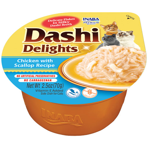 Inaba Dashi Delights Chicken with Scallop Recipe, Cat Food Toppper