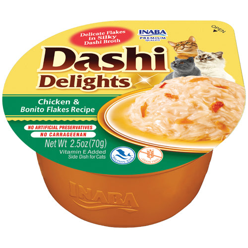 Inaba Dashi Delights Chicken & Bonito Flakes Recipe, Cat Food Toppper