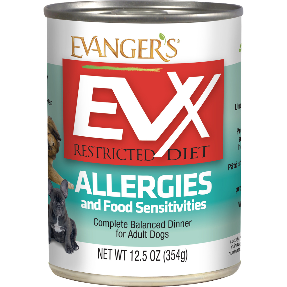 Evanger's EVX Restricted Diet: Allergies And Food Sensitivities, Wet Dog Food, 13-oz Case Of 12