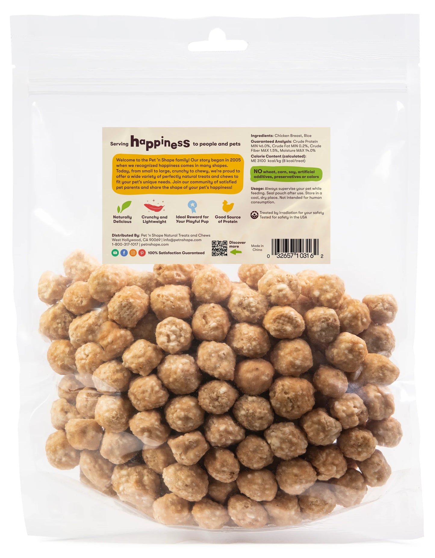 Pet 'n Shape Chik 'n Rice Balls 16-oz, Dog Treat